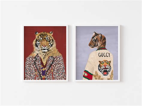 blue fashion tiger gucci artwork|Gucci Tiger Art .